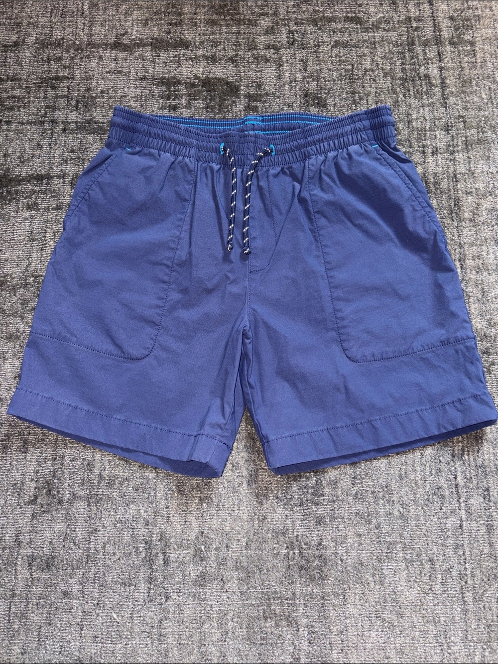 Crewcuts Navy Blue Performance Elastic-Waist Patch Pocket Shorts